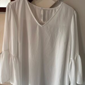 Collection B V-Neck White Blouse
